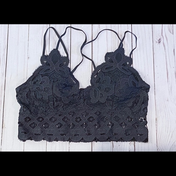 Other - Brand New Charcoal Gray Stretchy Lace Bralette Bra